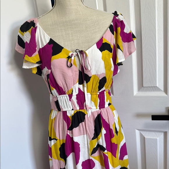 Colorful Abstract Print Women's Dress - Picture 2 of 5